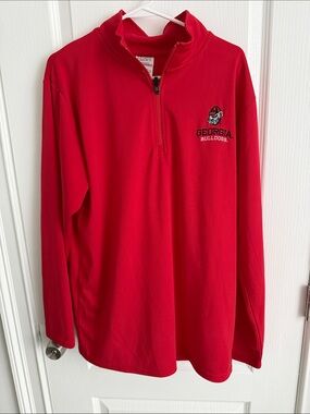 Hanes Men’s Red Georgia Bulldogs Quarter-Zip Pullover